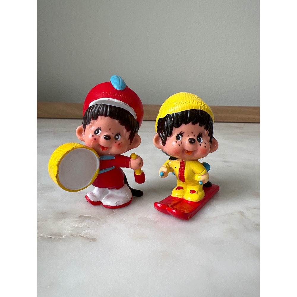 Vintage 1979 Monchhichi PVC figures by Sekiguchi